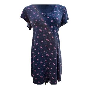 Arizona large mini floral pink and navy blue dress
